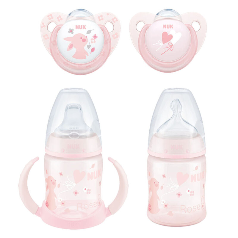 NUK First Choice Trinklernflasche und Polypropylen-Flasche 150 ml und Silikon-Schnuller Gr. 1 Vorteilset