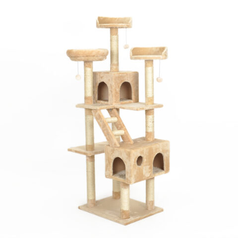 Snoekie Luxus-Mehrstufiger Katzenbaum mit Katzennest (Beige)