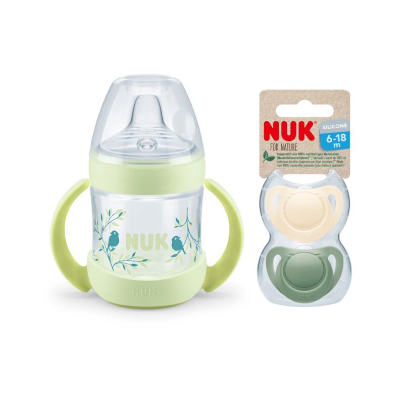 NUK Nature Sense Babytrinklernflasche 150ml & Nature Schnuller Gr. 2