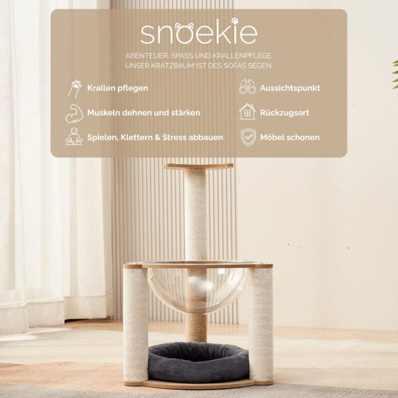 snoekie Kompaktes 2-Ebenen-Design mit Acryl-Korb und Kuschelbett