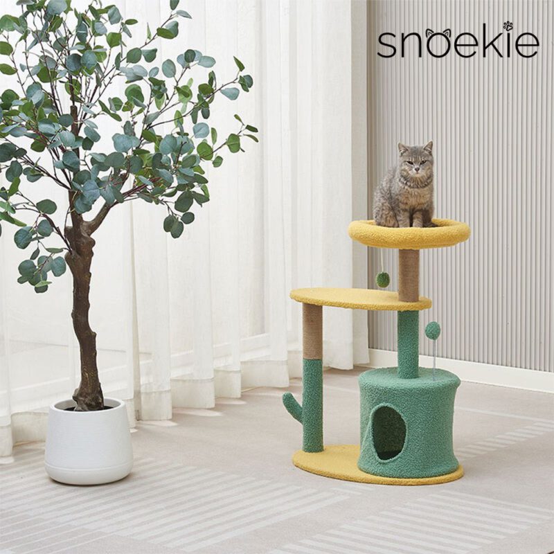 Snoekie Farbenfroher Design-Kratzbaum in Kaktus-Form mit Höhle