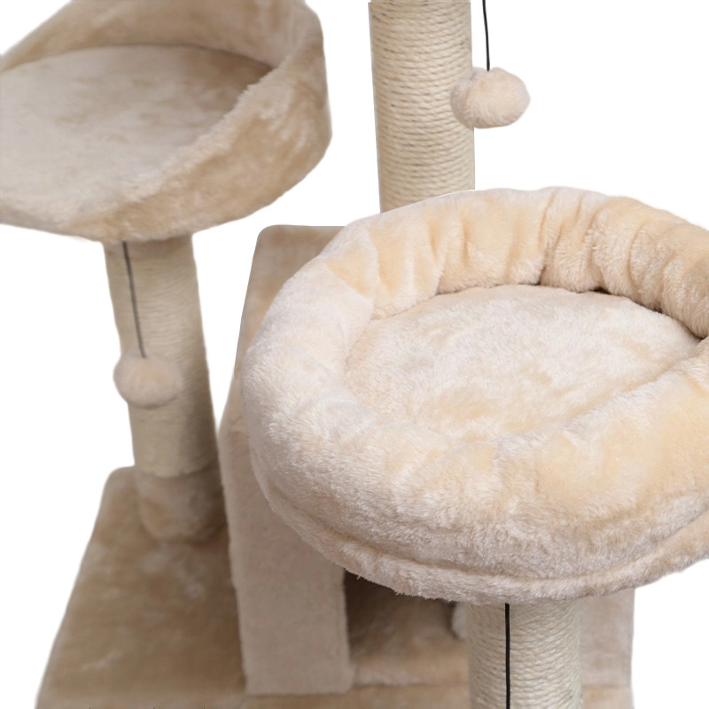 Snoekie Luxus-Mehrstufiger Katzenbaum mit Katzennest (Beige)