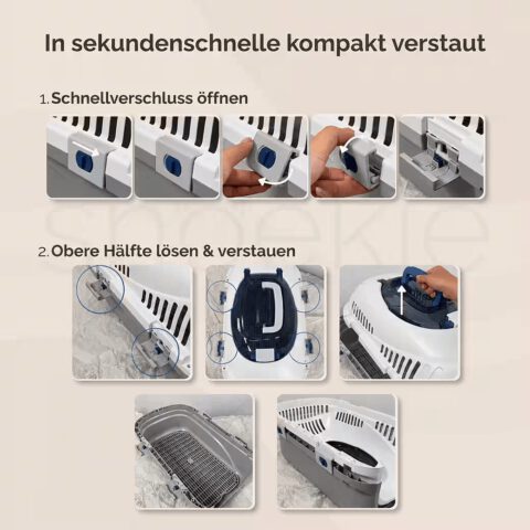 6b98d023-e891-4462-b769-626ccf9c12d0_1040x1040.jpg SNOEKIE Haustier Transportbox für Katzen & kleine Hunde – Robuste Tierbox mit aufklappbarer Dachöffnung am Tragegriff, Sichere Metalltür, Leicht & Stabil, Ideal für Auto, Reisen & Tierarzt Grau|Blau