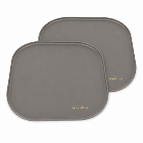 Snoekie Napfunterlage für Hunde & Katze, 26x26 cm, Unterlage für Näpfe, rutschfeste Futterunterlage aus Silikon, Wasserdicht, Rechteckig, Runde Ecken, schwarz