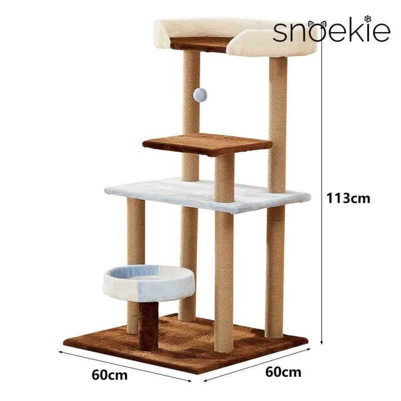 Snoekie Klassischer Mehr-Ebenen-Kratzbaum mit Plüsch-Elementen