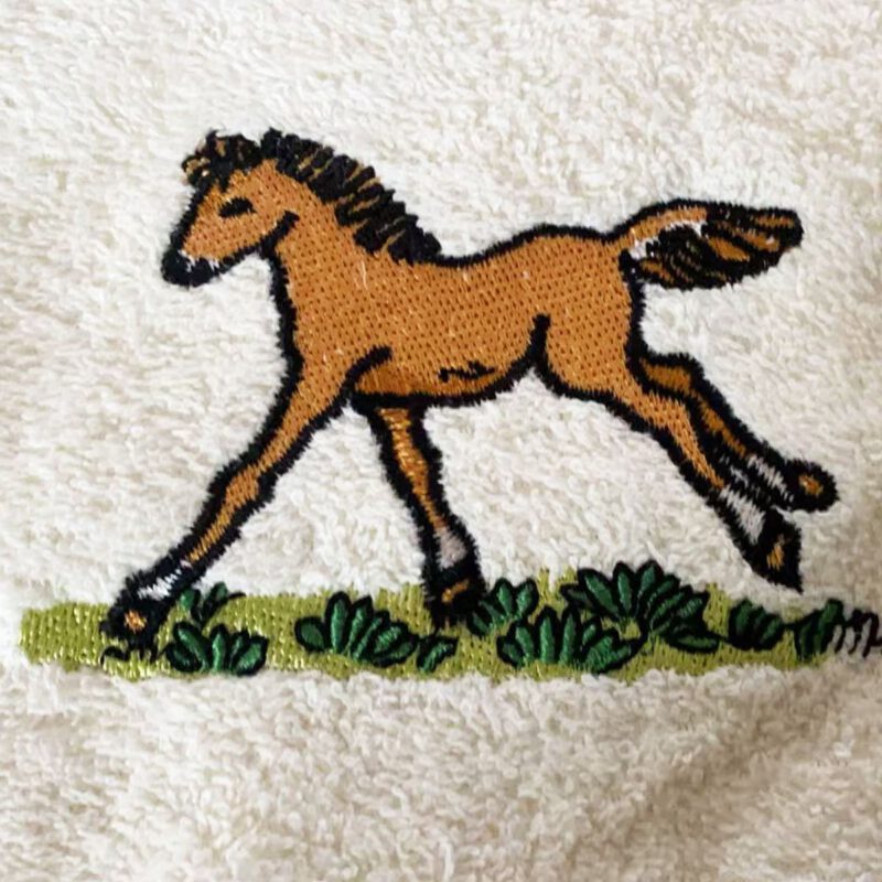 Morgenstern Kinder Badeponcho aus 100 % Baumwolle Pferd