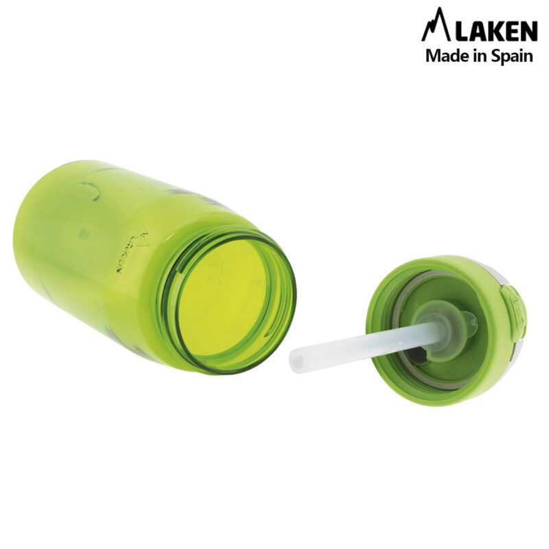 Laken Tritan Trinkflasche 450 ml – Kinderflasche mit Sicherheitsverschluss und Klappdeckel – Auslaufsicher SUMMIT SUPER HEORES
