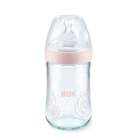 NUK Nature Sense Babyflasche | Glasflasche 240ml Rosa