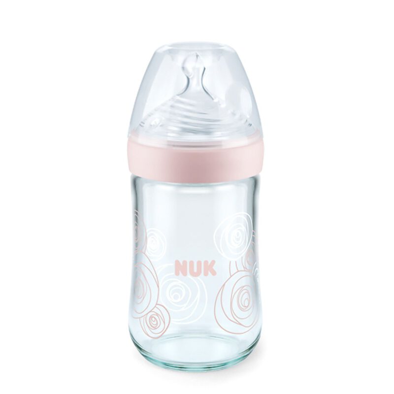 NUK Nature Sense Babyflasche | Glasflasche 240ml Rosa