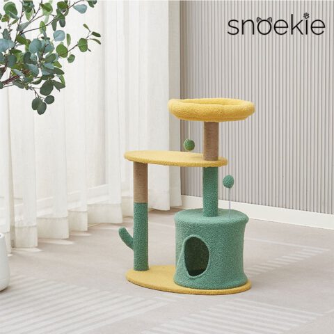 Snoekie Farbenfroher Design-Kratzbaum in Kaktus-Form mit Höhle