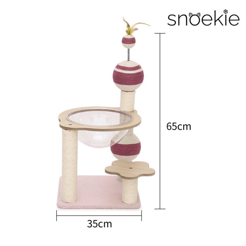 Snoekie Moderner Design-Kratzbaum mit transparenter Liegeschale
