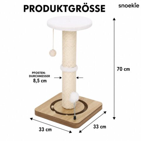 SNOEKIE Kratzbaum|Kratzsäule aus Sisal| Liegeplatz| Massivholzkugeln