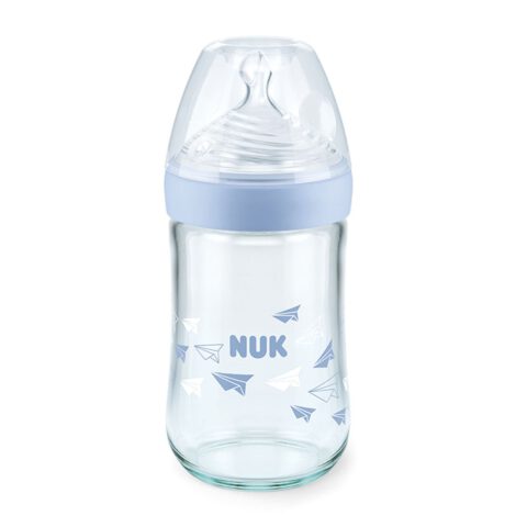 NUK Nature Sense Babyflasche | Glasflasche 240ml Blau