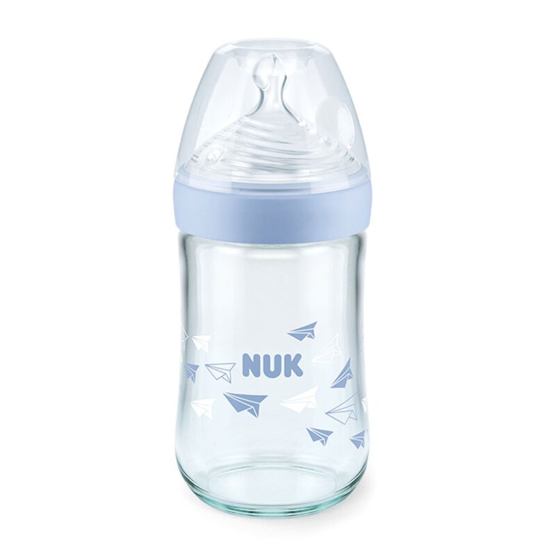 NUK Nature Sense Babyflasche | Glasflasche 240ml Blau