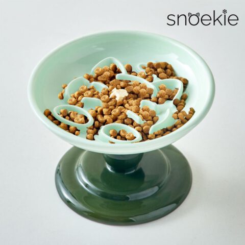 snoekie Erhöhter Porzellan-Haustiernapf 17×17×11 cm – Anti-Schling-Design, Spülmaschinenfest, Hochtemperaturgebrannt