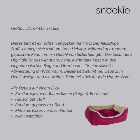 9 snoekie rechteckige Hundebett ,Ping