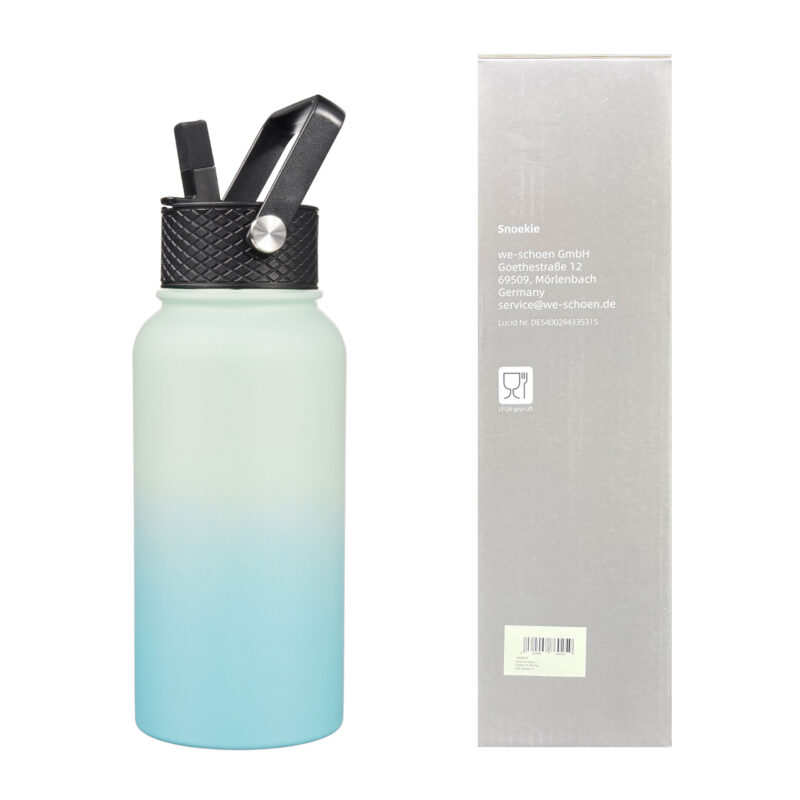 9 Snoekie Thermos Trinkflasche 800ml hell blau