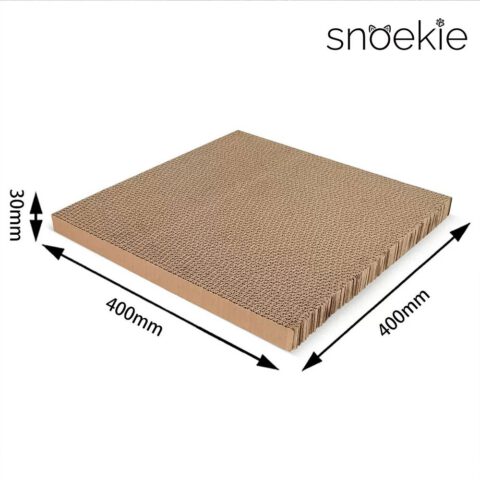 Snoekie Würfel-Katzenhöhle| Katzenhaus aus Wellpappe (Beige)