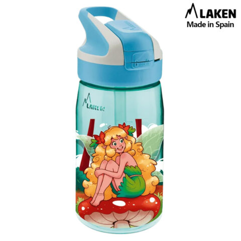 Laken Tritan Trinkflasche 450 ml – Kinderflasche mit Sicherheitsverschluss und Klappdeckel – AuslaufsicherL SUMMITMAGICAL FOREST
