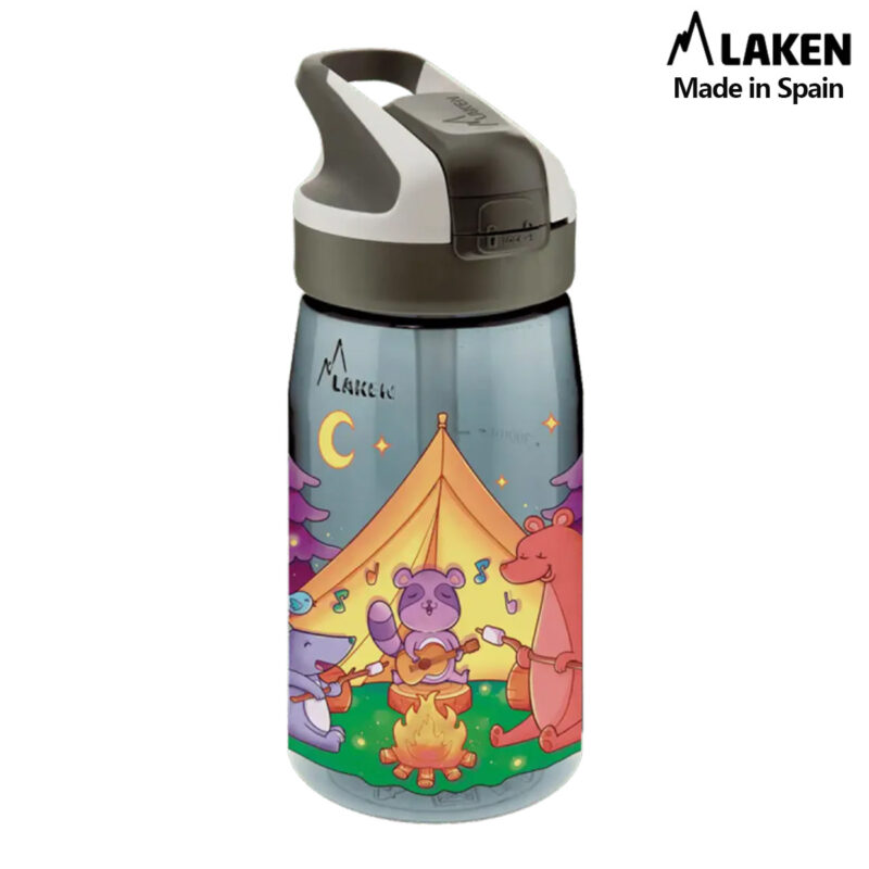 Laken Tritan Trinkflasche 450 ml – Kinderflasche mit Sicherheitsverschluss und Klappdeckel – AuslaufsicherSUMMIT ANIMAL