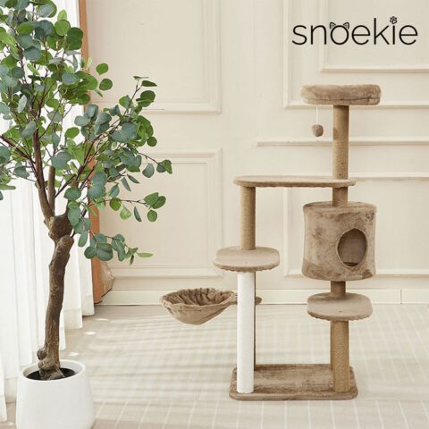 Snoekie Vielseitiger Kratzbaum mit Kuschelhöhle und Hängemulde