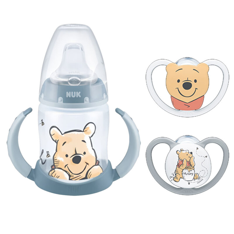 NUK Puuh First Choice Trinklernflasche 150ml mit & NUK Disney Space Silikon-Schnuller