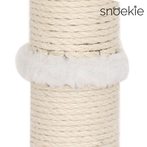 SNOEKIE Kratzbaum|Kratzsäule aus Sisal| Liegeplatz| Massivholzkugeln