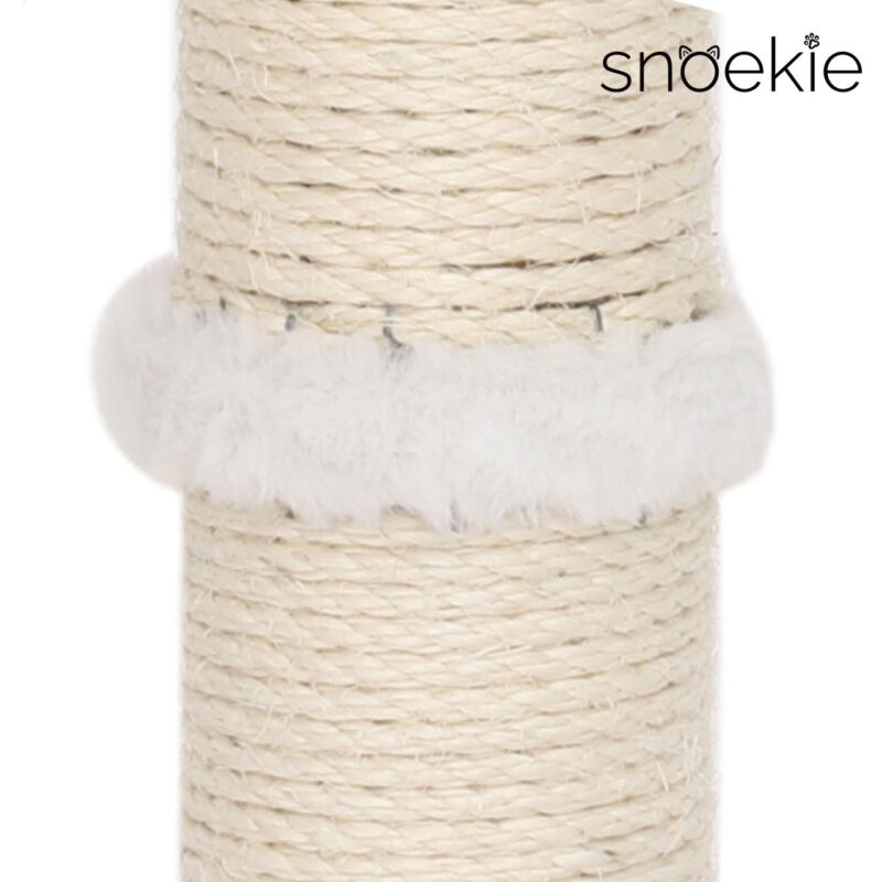 SNOEKIE Kratzbaum|Kratzsäule aus Sisal| Liegeplatz| Massivholzkugeln