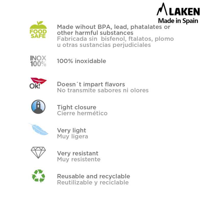 Laken Tritan-Trinkflasche 450ml mit Strohhalm und Deckel OBY FROMAGE