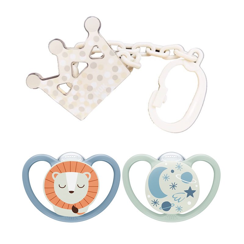 NUK Space Night Schnuller & Beruhigungssmutter Kette