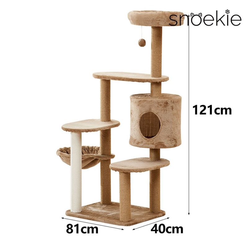 Snoekie Vielseitiger Kratzbaum mit Kuschelhöhle und Hängemulde