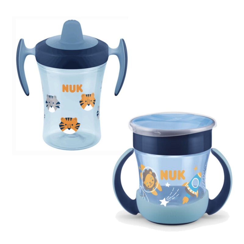NUK mini Magic cup Night & Trainer Cup set Blau (2st)