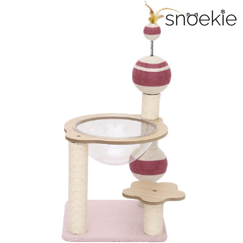 Snoekie Moderner Design-Kratzbaum mit transparenter Liegeschale