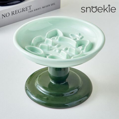 snoekie Erhöhter Porzellan-Haustiernapf 17×17×11 cm – Anti-Schling-Design, Spülmaschinenfest, Hochtemperaturgebrannt