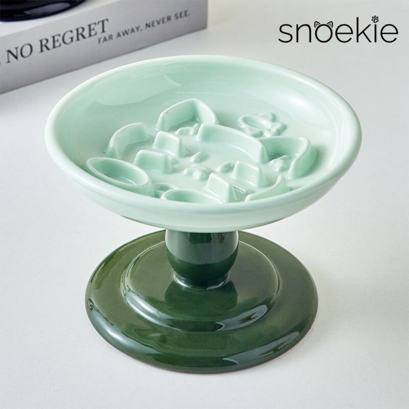 snoekie Erhöhter Porzellan-Haustiernapf 17×17×11 cm – Anti-Schling-Design, Spülmaschinenfest, Hochtemperaturgebrannt