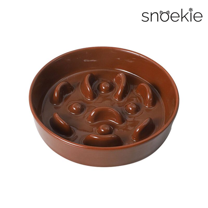 snoekie Anti-Schling Napf aus Porzellan – 15×15×3.5 cm, Spülmaschinenfest, Hochtemperaturgebrannt, Buntes Design
