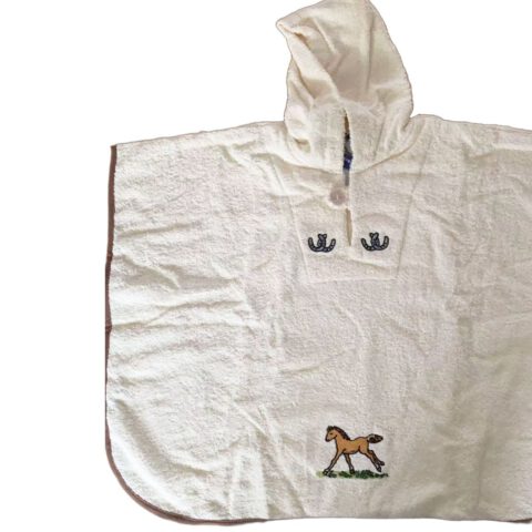 Morgenstern Kinder Badeponcho aus 100 % Baumwolle Pferd