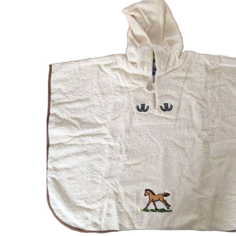 Morgenstern Kinder Badeponcho aus 100 % Baumwolle Pferd
