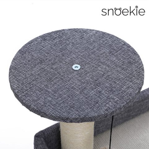 Snoekie Kratzbaum für Katzen, stabiler 3-Etagen-Katzenbaum mit Sisalstämmen, Liegeflächen & Spielbällen, 101 cm hoch, moderner Katzenmöbel für Wohnungskatzen