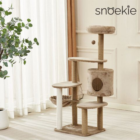 Snoekie Vielseitiger Kratzbaum mit Kuschelhöhle und Hängemulde