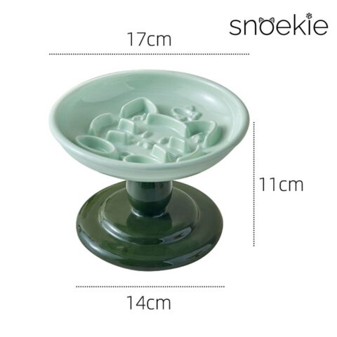 snoekie Erhöhter Porzellan-Haustiernapf 17×17×11 cm – Anti-Schling-Design, Spülmaschinenfest, Hochtemperaturgebrannt