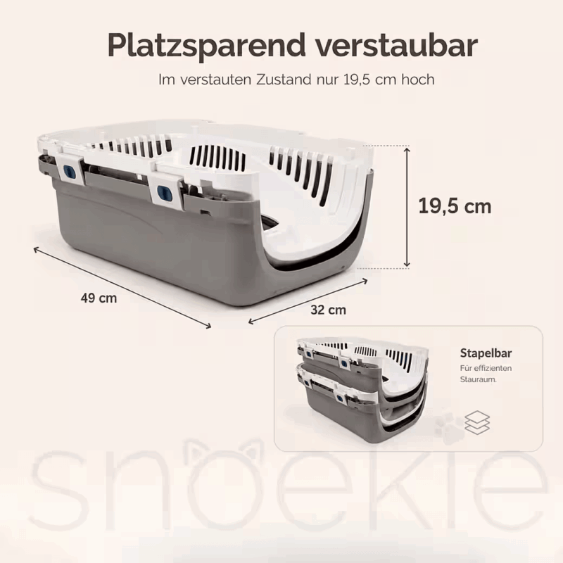 c7948c3b-eb12-4e7a-a88c-247469dfd632_1040x1040.png SNOEKIE Haustier Transportbox für Katzen & kleine Hunde – Robuste Tierbox mit aufklappbarer Dachöffnung am Tragegriff, Sichere Metalltür, Leicht & Stabil, Ideal für Auto, Reisen & Tierarzt Grau|Blau