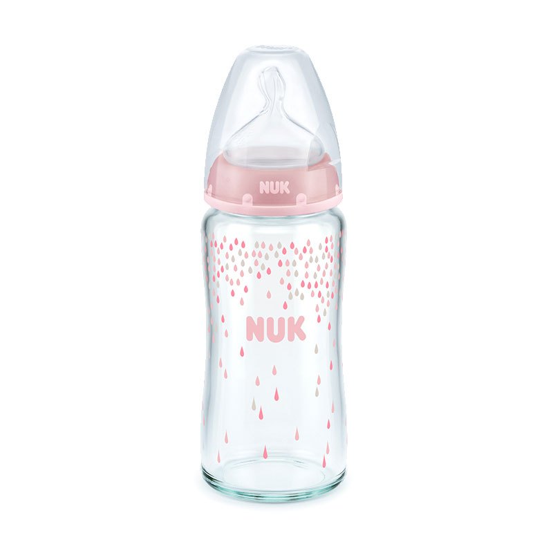 NUK First Choice Babyflasche aus Glas mit 1m Sauger