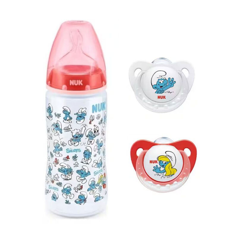 NUK First Choice+ Babyflasche, 6-18 M&Silikon Babyschnuller 18-36 Monate, 2 Stück Vorteilset