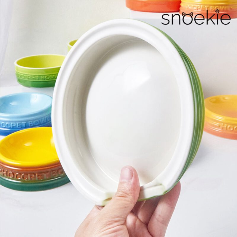 snoekie Porzellan-Haustiernapf – 13.8×13.8×5 cm, Hochtemperaturgebrannt, Spülmaschinenfest, Farbverlauf-Design