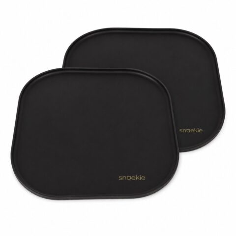 Snoekie Napfunterlage für Hunde & Katze, 26x26 cm, Unterlage für Näpfe, rutschfeste Futterunterlage aus Silikon, Wasserdicht, Rechteckig, Runde Ecken, schwarz