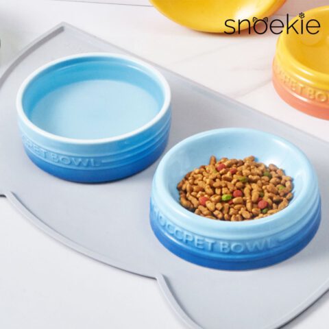 snoekie Porzellan-Haustiernapf – 13.8×13.8×5 cm, Hochtemperaturgebrannt, Spülmaschinenfest, Farbverlauf-Design