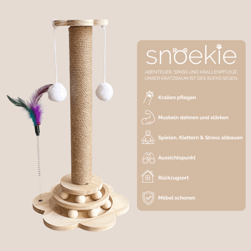 d74baed4-3408-430a-b9ca-977f87fb9dc6_1000x1000.png snoekie Stabiler Kratzbaum aus Kiefernholz mit Blumen-Design-Boden und Rundbahn-Ballspiel