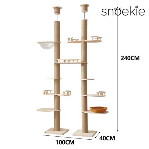 Snoekie Luxuriöser, Deckenhoher Kratzbaum mit Mehreren Ebenen