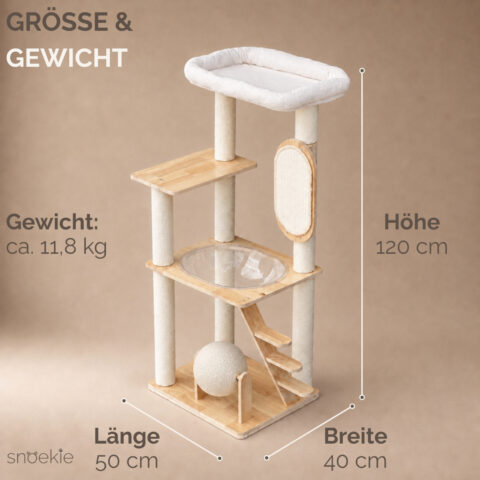 dcd76cfe-a7aa-4080-aae8-f0601614b6ee_1500x1500.jpeg.format.jpg SNOEKIE Katzenbaum |Katzenmöbel aus massivem Gummibaumholz 120 cm stabiler Kratzbaum mit Liegeflächen Sisal Stämmen und elegantem Design für moderne Wohnräume